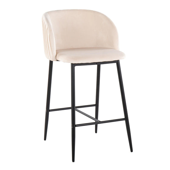 Fran - Pleated Fixed-Height Counter Stool (Set of 2)