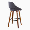 Fabrico - 30" Fixed-Height Barstool With Swivel And Square Black Metal Footrest (Set of 2) - Walnut Wood