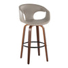 Curva - 30" Fixed-Height Barstool With Swivel And Round Metal Footrest (Set of 2) - Walnut Wood