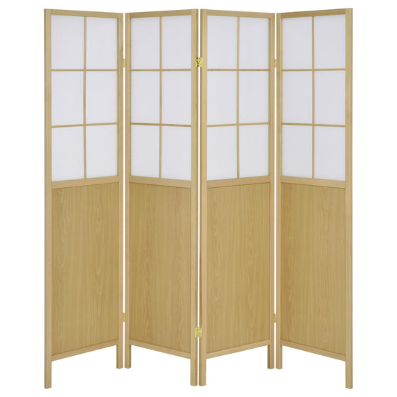 Edwards - 4 - Panel Room Divider Folding Shoji Screen - Natural