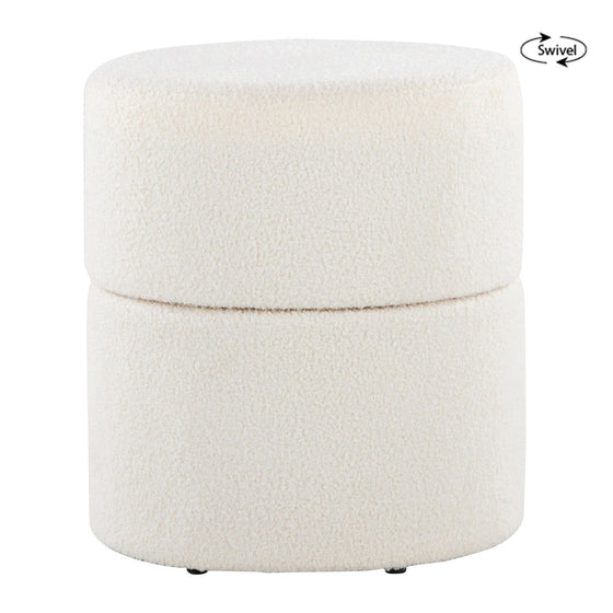 Spin - Ottoman - Cream Polyester Fabric