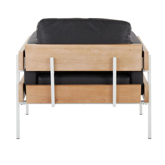 Kari - Accent Chair - White & Natural Base