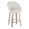 Matisse - 26" Highback Fixed-Height Counter Stool With Swivel And Round Chrome Metal Footrest (Set of 2) - Light Gray Wood