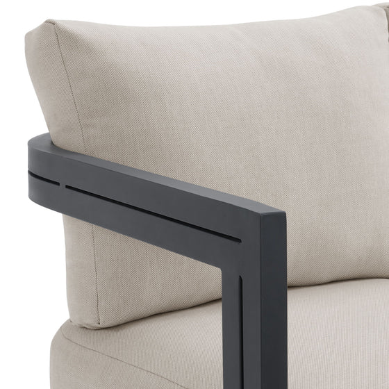 Playa - Sofa With 2 Pillows - Dark Gray / Beige