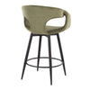 Curva - 25" Fixed-Height Counter Stool With Swivel And Round Metal Footrest (Set of 2) - Black Metal