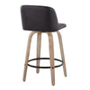 Toriano - 26" Fixed-Height Counter Stool (Set of 2) - Light Brown & Black Base