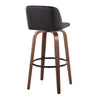 Toriano - 30" Faux Leather Fixed-Height Barstool (Set of 2) - Walnut & Chrome Base