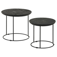  Loannis - 2 Piece Round Mango Wood Nesting Table - Matte Black