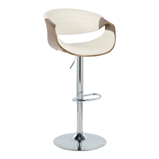 Symphony - Adjustable Barstool (Set of 2) - Chrome Base & Gray Backrest