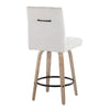 Hank - 26" Fixed-Height Counter Stool With Swivel And Round Black Metal Footrest (Set of 2) - Whitewashed Wood