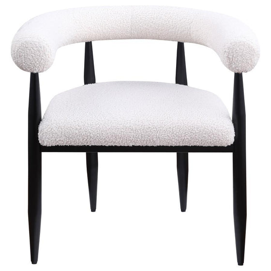 Dunmore - Boucle Upholstered Dining Arm Chair (Set of 2) - Cream