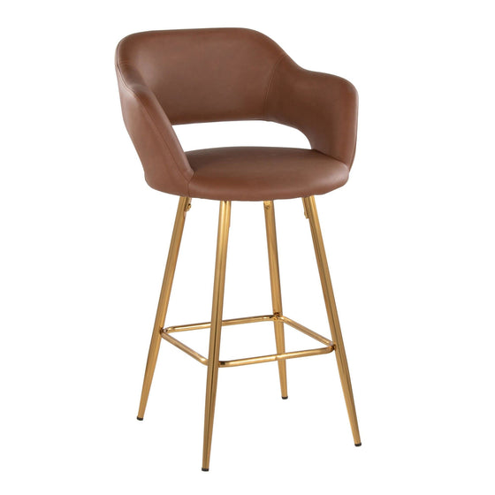 Margarite - 26" Fixed-Height Counter Stool - Gold Metal (Set of 2)