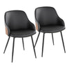 Bacci - Chair (Set of 2) - Black Metal, Walnut Wood