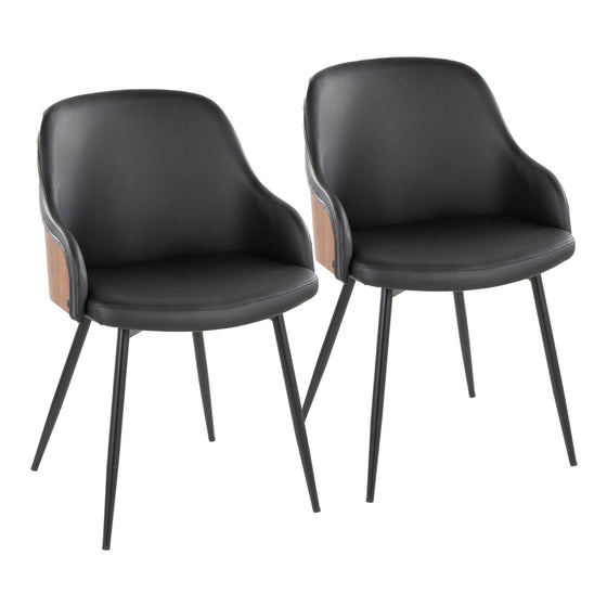 Bacci - Chair (Set of 2) - Black Metal, Walnut Wood