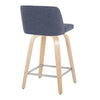 Toriano - 24" Fixed-Height Counter Stool (Set of 2) - Natuiral Square Base