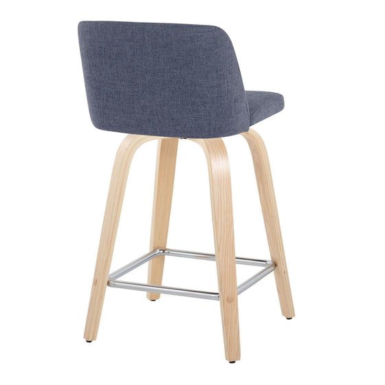 Toriano - 24" Fixed-Height Counter Stool (Set of 2) - Natuiral Square Base