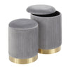 Marla - Nesting Pleated Ottoman Set