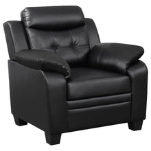  Finley - Upholstered Padded Arm Tufted Accent Chair - Black
