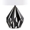 Geome - Tri 28" Metal Table Lamp - Matte Black Metal With White Linen Shade from Grandview Gallery (Set of 2)