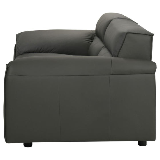 Buxton - Top Grain Leather Upholstered Loveseat