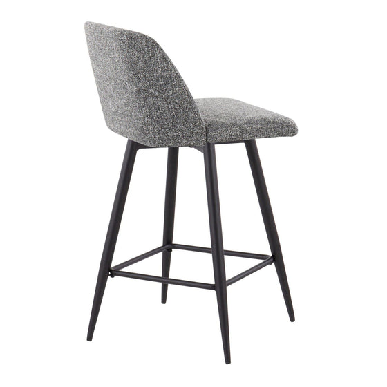 Toriano - 26" Fixed-Height Counter Stool (Set of 2) - Black Square Base
