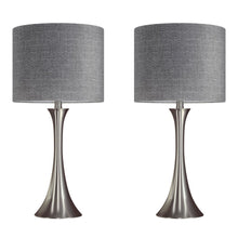  Lenuxe - 24" Metal Table Lamp - Brushed Nickel (Set of 2)