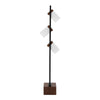 Bento - 67.5" Metal Floor Lamp - Black Metal And Walnut Wood With White Shade