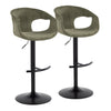 Curva - Adjustable Barstool With Rounded T Footrest (Set of 2) - Black Metal