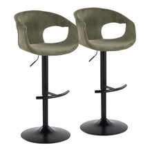  Curva - Adjustable Barstool With Rounded T Footrest (Set of 2) - Black Metal