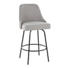 Marcel - 27" Fixed-Height Counter Stool With Swivel And Round Black Metal Footrest (Set of 2) - Black Metal