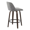 Toriano - 26" Fixed-Height Counter Stool (Set of 2) - Walnut & Black Base