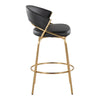 Jie - Fixed-Height Counter Stool With Swivel - Gold Metal (Set of 2)