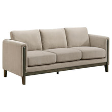  Islington - Fabric Upholstered Panel Arm Sofa - Taupe