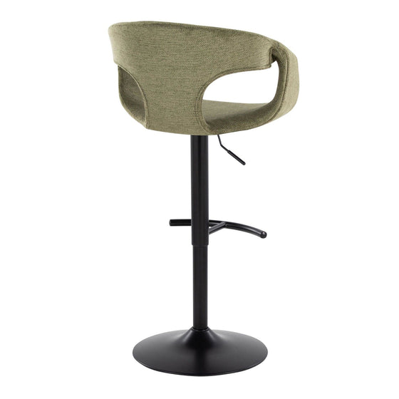 Curva - Adjustable Barstool With Rounded T Footrest (Set of 2) - Black Metal