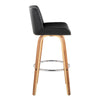 Santi - 30" Fixed-Height Barstool With Swivel And Round Chrome Metal Footrest (Set of 2) - Zebra Wood