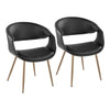 Curvo - Upholstered Chair (Set of 2) - Antique Copper Metal Legs