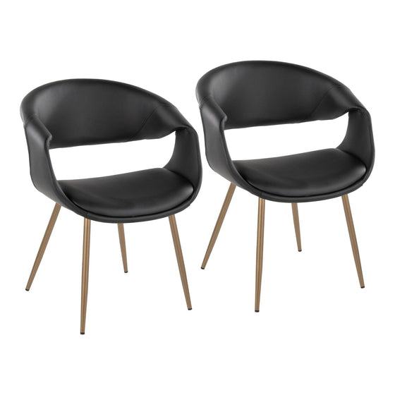Curvo - Upholstered Chair (Set of 2) - Antique Copper Metal Legs