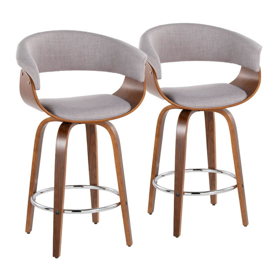 Vintage Mod - 26" Fixed-Height Counter Stool (Set of 2) - Black Footrest