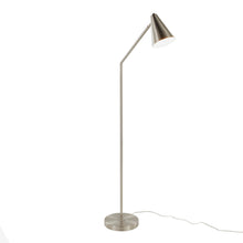  Pix - 60" Metal Floor Lamp - Brushed Nickel And White