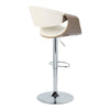 Symphony - Adjustable Barstool (Set of 2) - Chrome Base & Gray Backrest