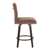 Hank - 26" Fixed-Height Counter Stool With Swivel And Round Black Metal Footrest (Set of 2) - Walnut Glazed Wood