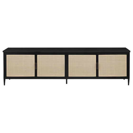 Amherst - 78" 4-Door Metal TV Stand Media Console - Black