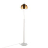 March - Floor Lamp - White Marble And Nickel