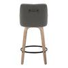 Hannah - 26" Fixed-Height Counter Stool With Swivel And Round Black Metal Footrest (Set of 2) - Whitewashed Wood