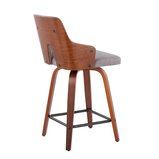 Stella - 24" Fixed-Height Counter Stool (Set of 2) - Walnut Base
