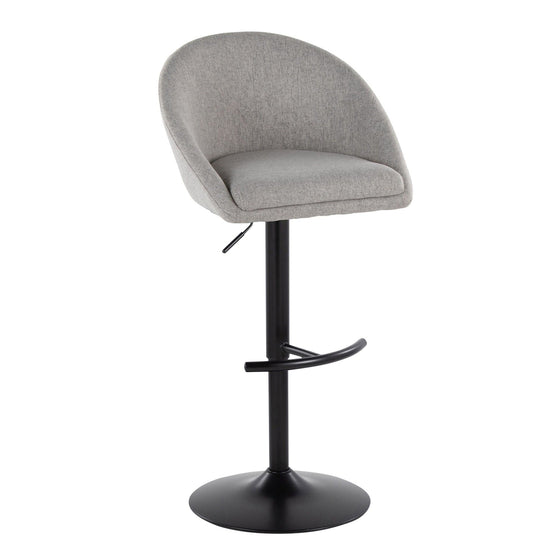 Matisse - Highback Adjustable Barstool With Rounded T Footrest (Set of 2) - Black Metal