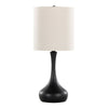 Genie - 24" Metal Table Lamp - Matte Black Metal With Oatmeal Linen Shade from Grandview Gallery (Set of 2)