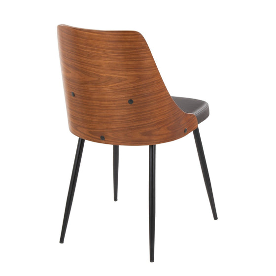Anabelle - Dining / Accent Chair (Set of 2) - Black Metal, Walnut Wood