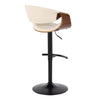 Symphony - Adjustable Barstool (Set of 2) - Black Base And Walnut Backrest