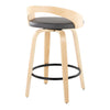 Grotto - 26" Fixed-Height Counter Stool (Set of 2) - Black & Natural Base